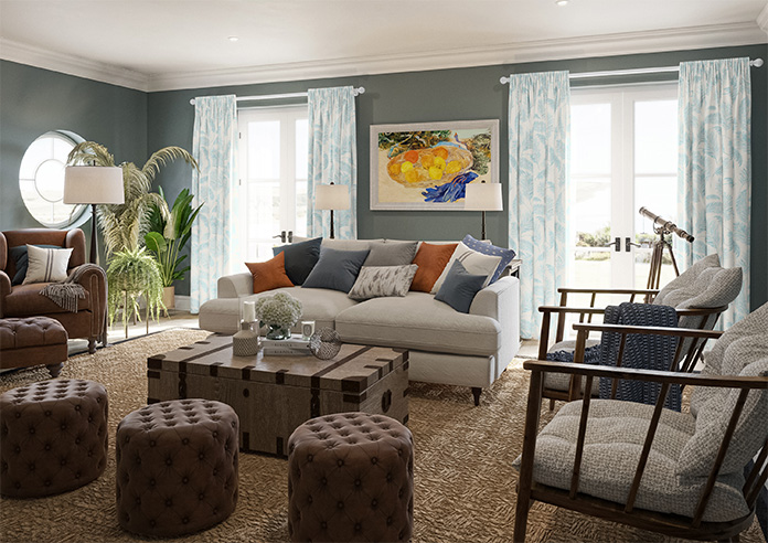 Pampas Grass, Blue Topaz - Made to Measure Curtain - Image 8